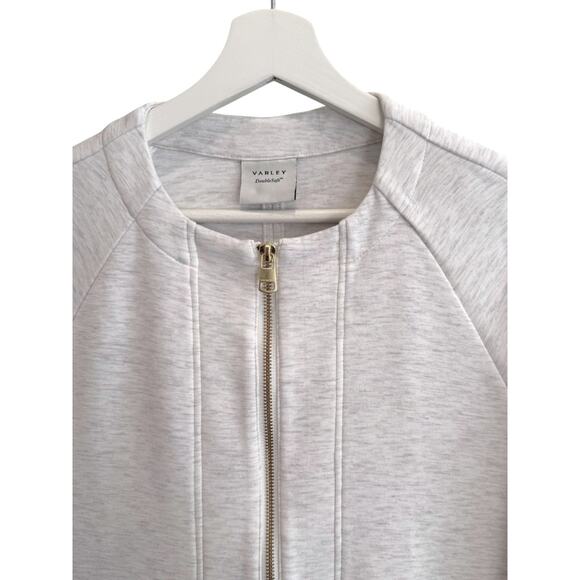 VARLEY Augusta Zip Through Cardigan Crew Neck Raglan Sleeve Oversized XS Gray - Picture 7 of 11